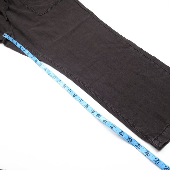 Anthropologie Pilcro Linen Drawstring Pants Oxford Black - XL - Picture 9 of 13